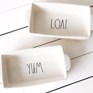 Rae Dunn Yum and Loaf Set of 2
